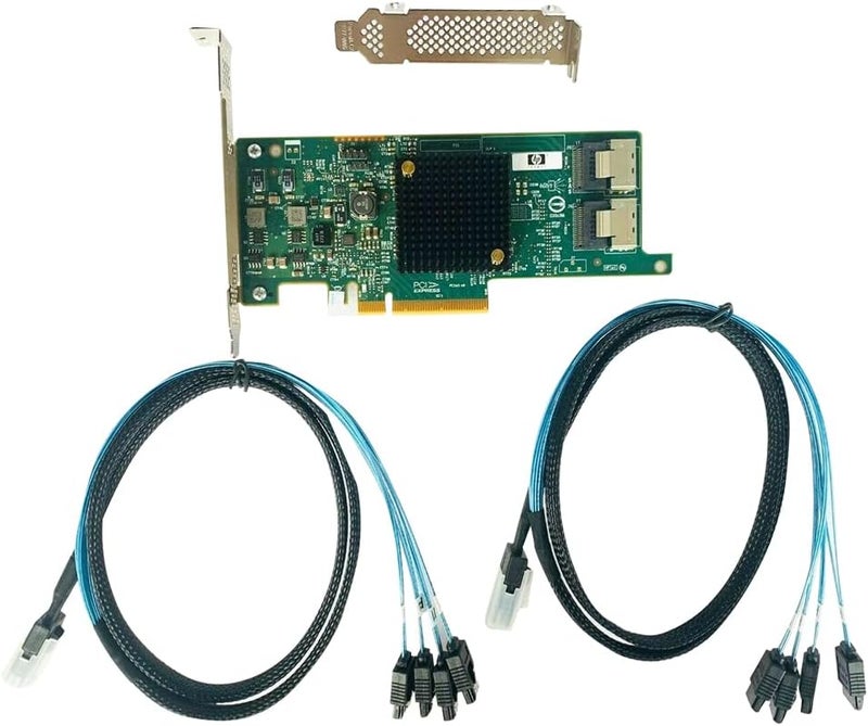 LAMPAN بطاقة SAS HBA متوافقة مع LSI 9205-8i وضع IT PCIe بطاقة توسيع SATA، 8 منافذ 6Gbps PCIe 3.0، دعم موسع SAS، وحدة تحكم HBA مع 2× كابلات SFF-8087 إلى 4× SATA لـ ZFS TrueNAS unRAID Proxmox - Image 5